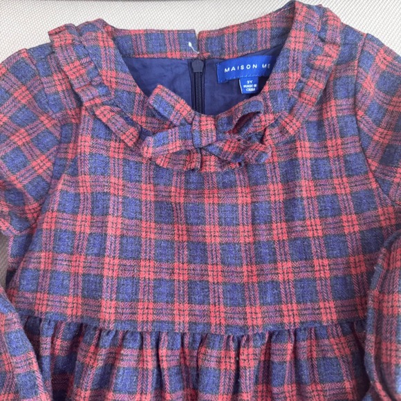 3T Toddler Dress Lot Maison Me Plaid Flannel + Janie & Jack Leopard Knit VGUC LS - Picture 3 of 16
